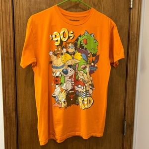 Orange Nickelodeon "90's Kid" tee, size adult medium